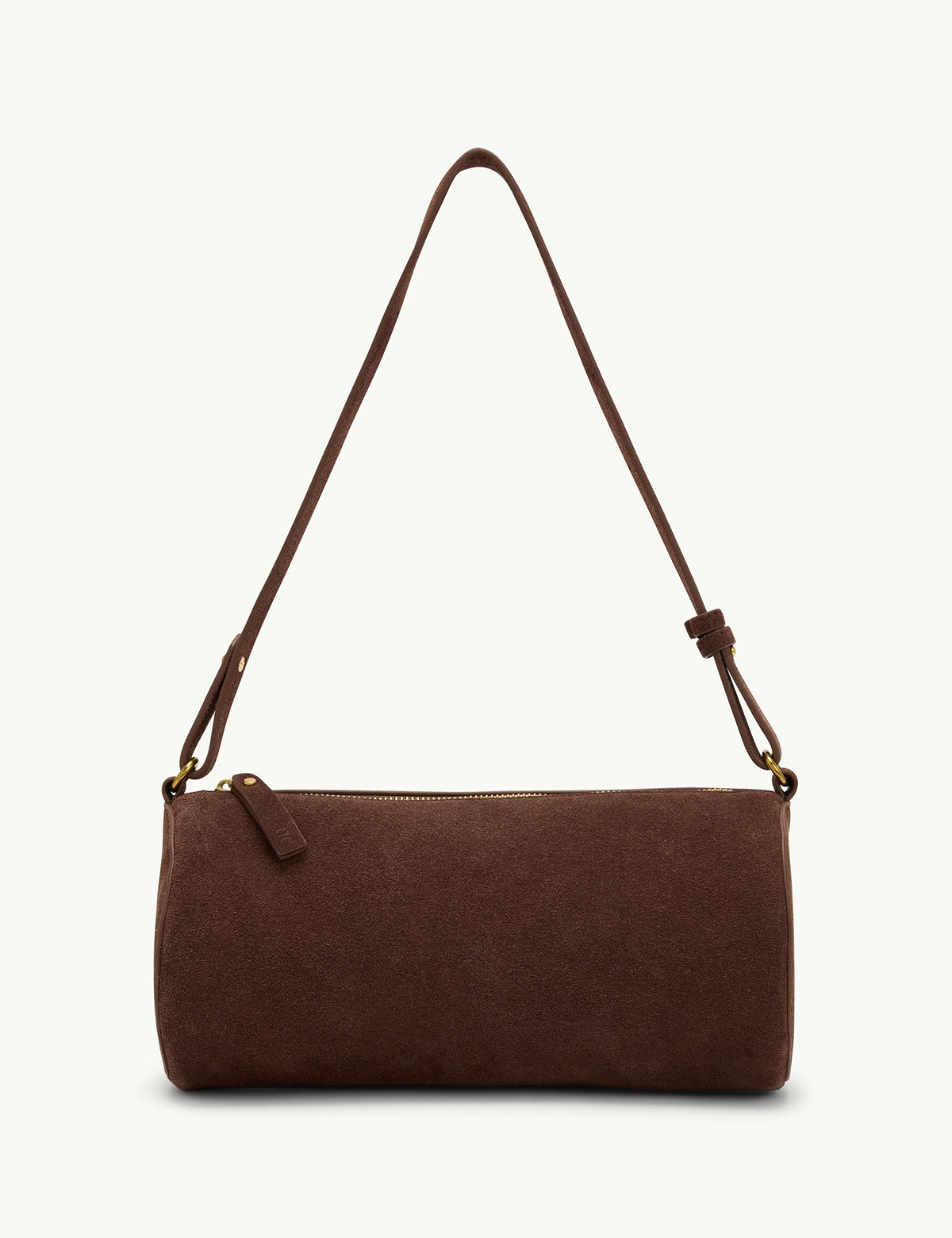 Chocolate Brown Suede Barrel Bag