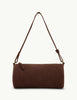 Chocolate Brown Suede Barrel Bag