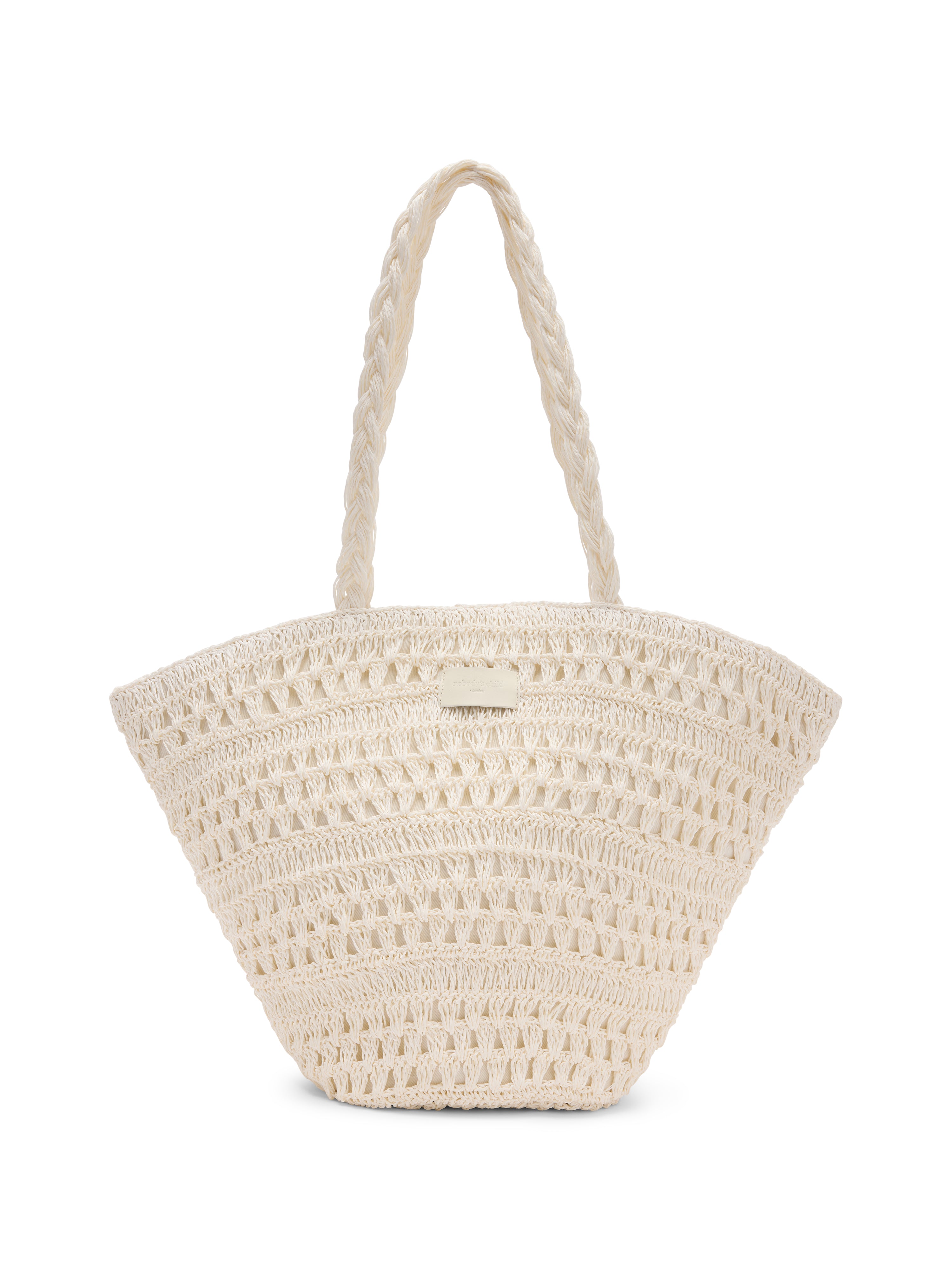 White Raffia Tote Bag
