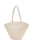 White Raffia Tote Bag