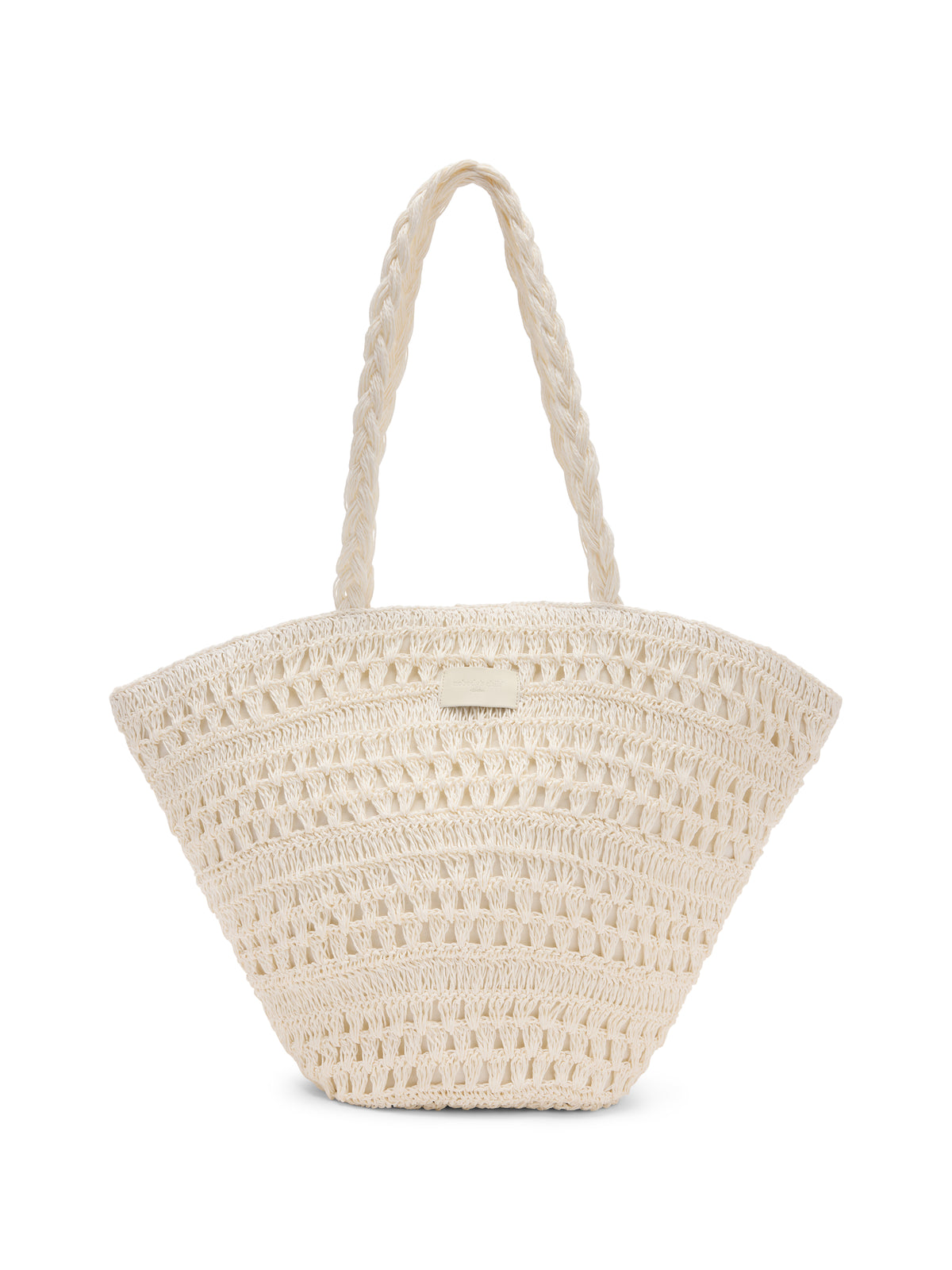 White Raffia Tote Bag