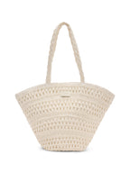 White Raffia Tote Bag