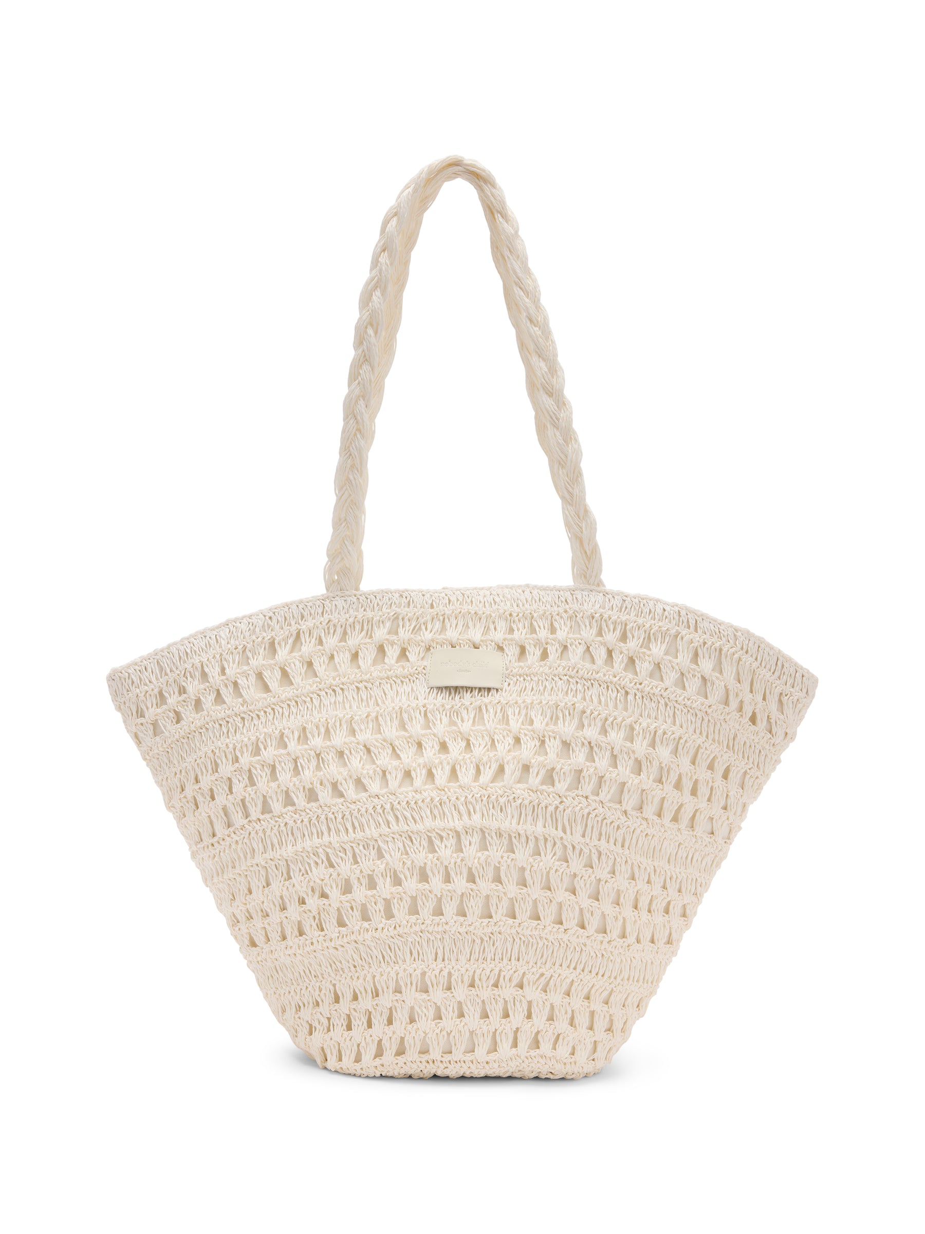 White Raffia Tote Bag