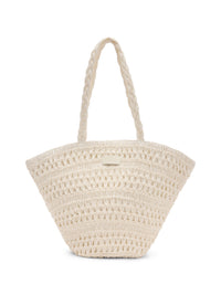 White Raffia Tote Bag