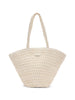 White Raffia Tote Bag