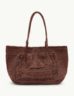 Brown Raffia Tote Bag