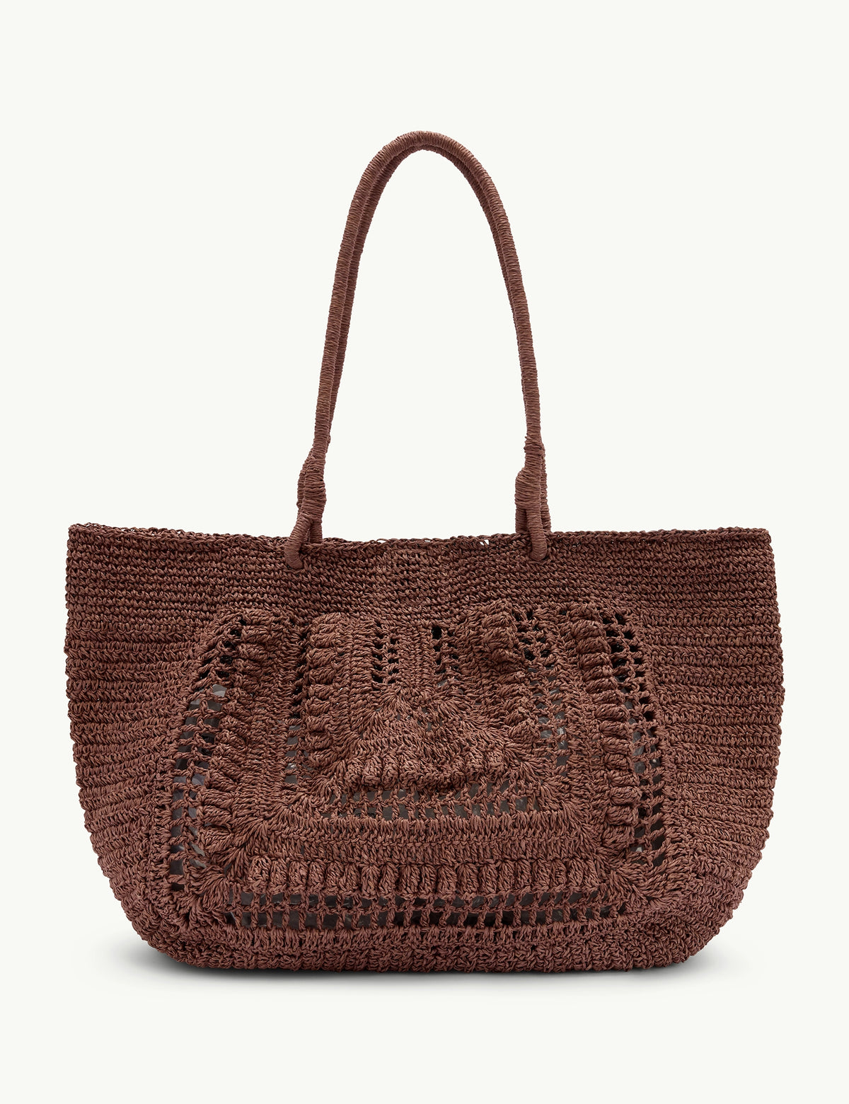 Brown Raffia Tote Bag