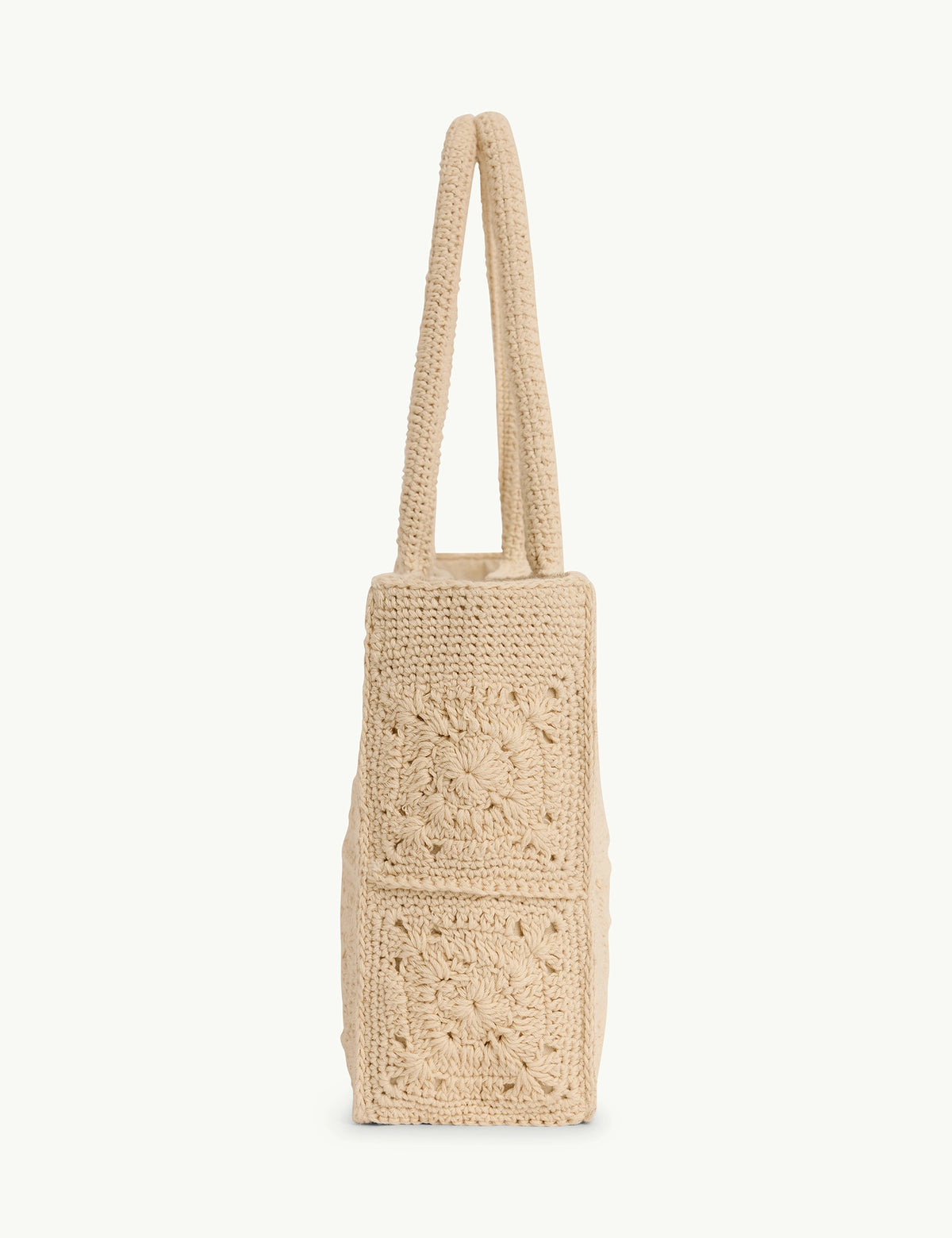 Cream Crochet Square Tote