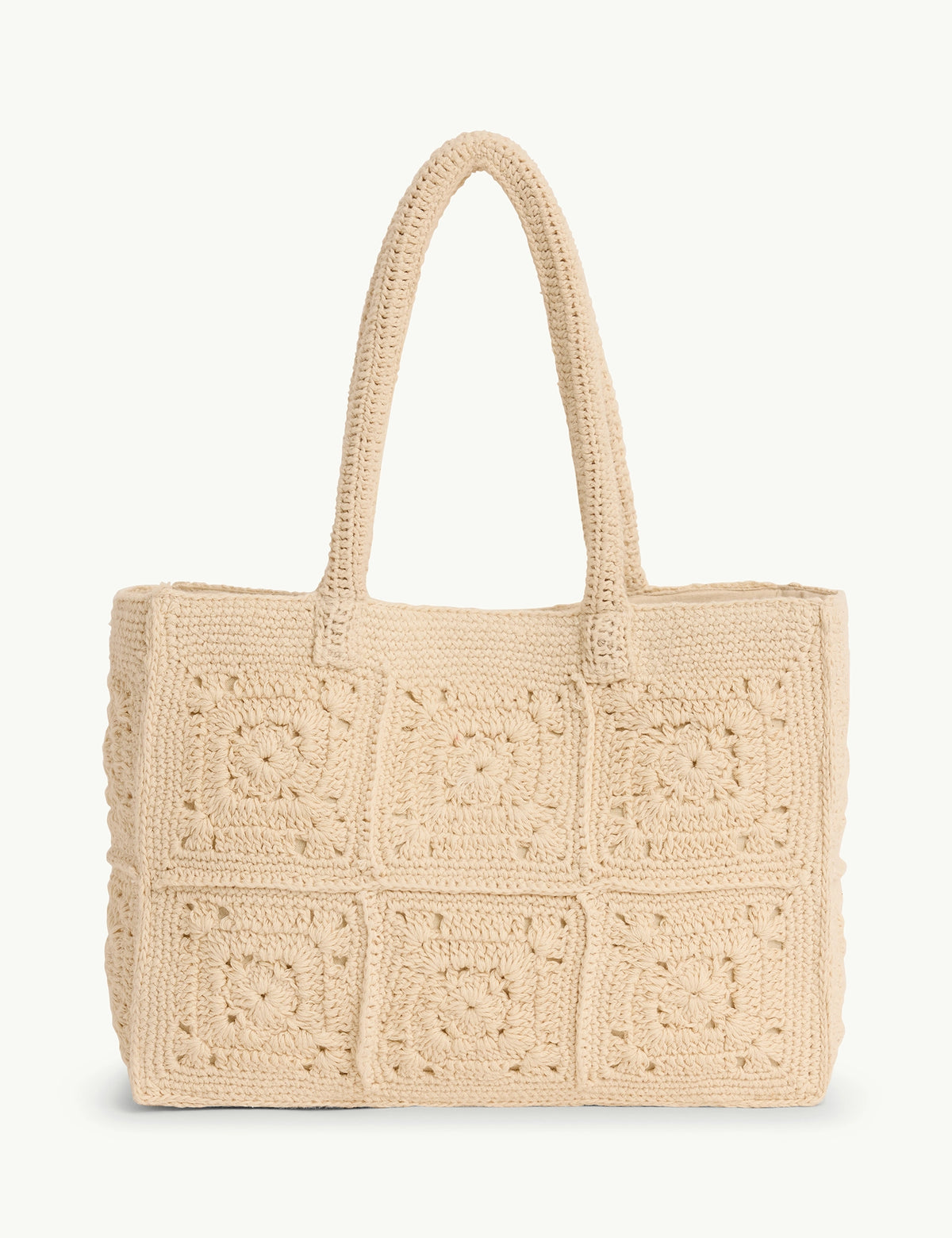 Cream Crochet Square Tote