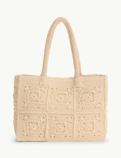 Cream Crochet Square Tote