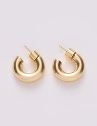 Gold Plated Chunky Hoop Earrings