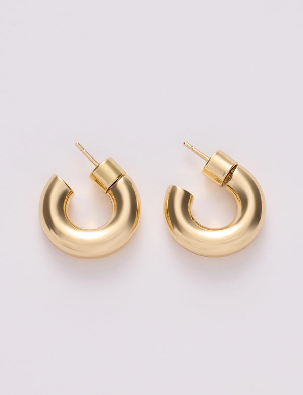Gold Plated Chunky Hoop Earrings