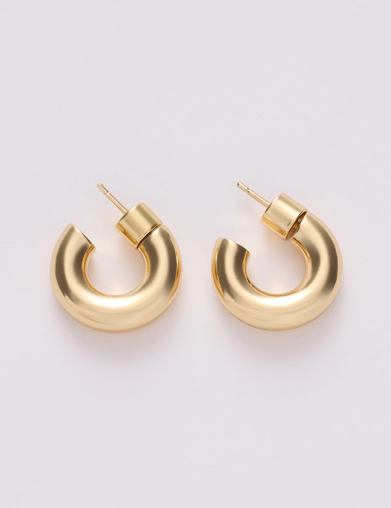 Gold Plated Chunky Hoop Earrings