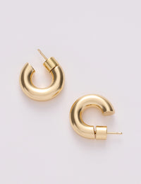 Gold Plated Chunky Hoop Earrings