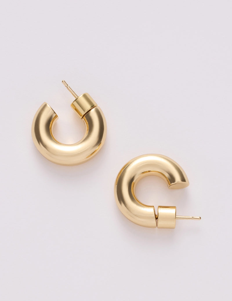 Gold Plated Chunky Hoop Earrings