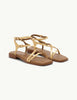 Gold Square Toe Strappy Sandals