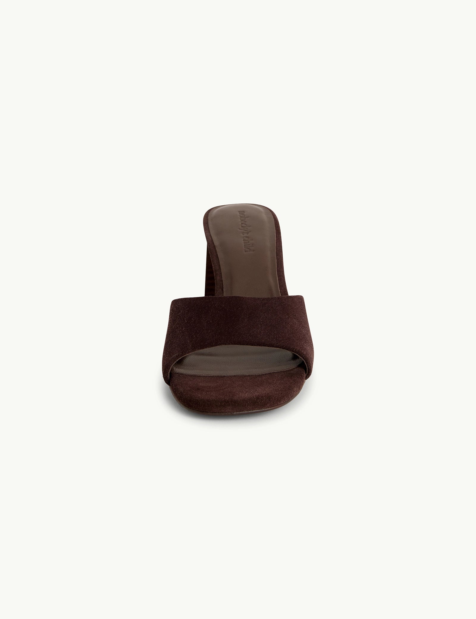 Dark Brown Block Heel Mules