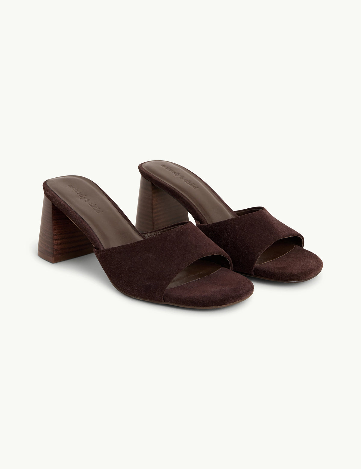 Dark Brown Block Heel Mules