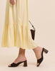 Dark Brown Block Heel Mules
