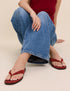 Red Suede Flip Flops