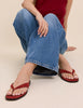 Red Suede Flip Flops