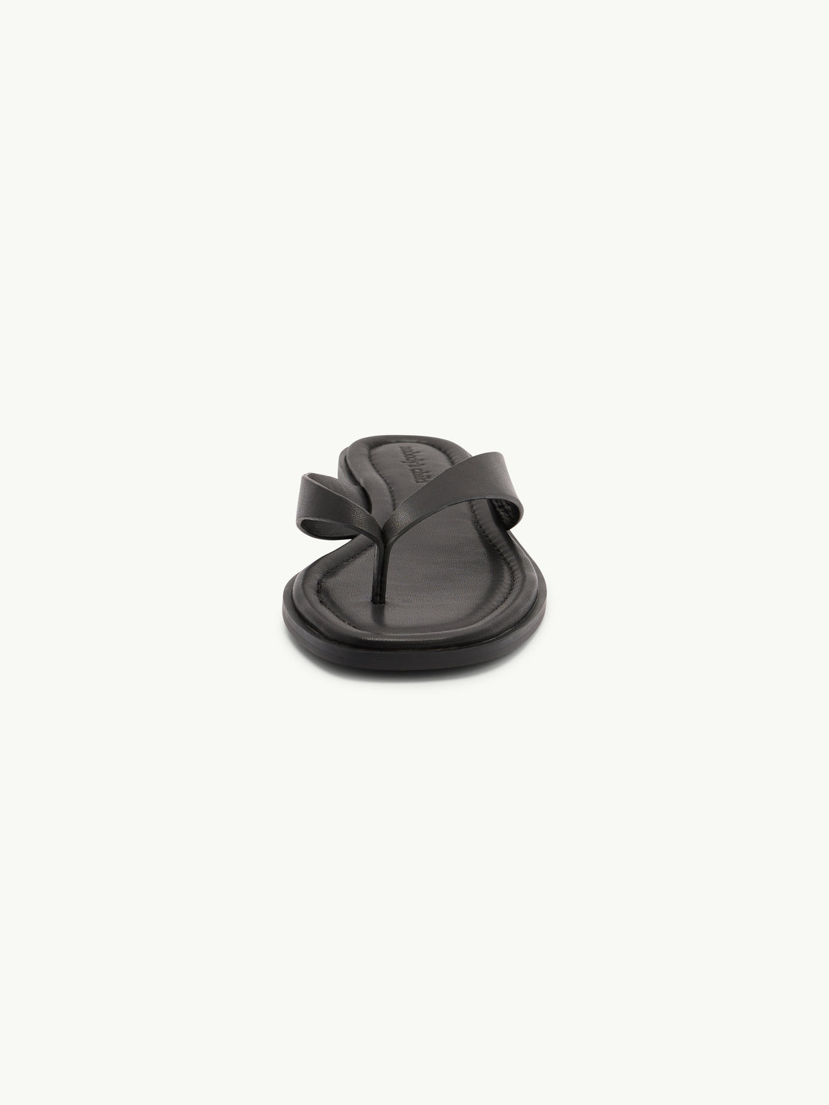 Black Leather Flip Flops