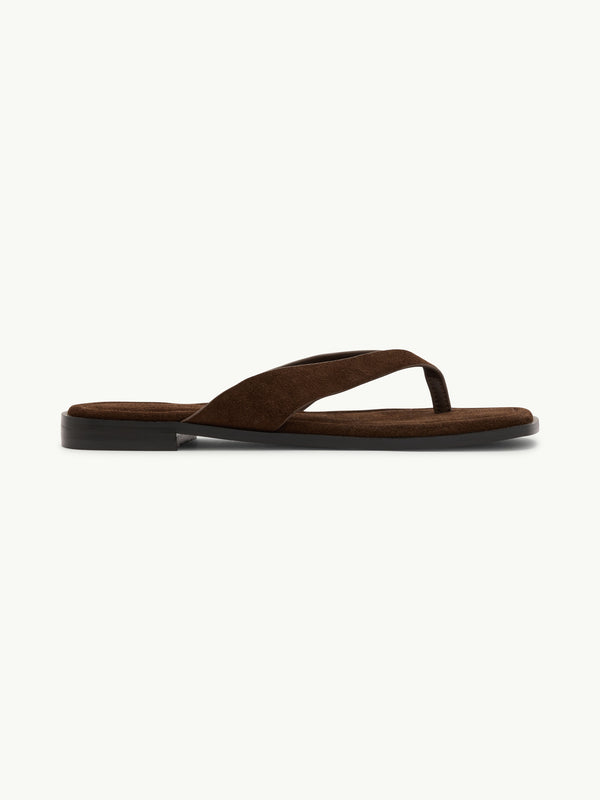 Brown Suede Flip Flops