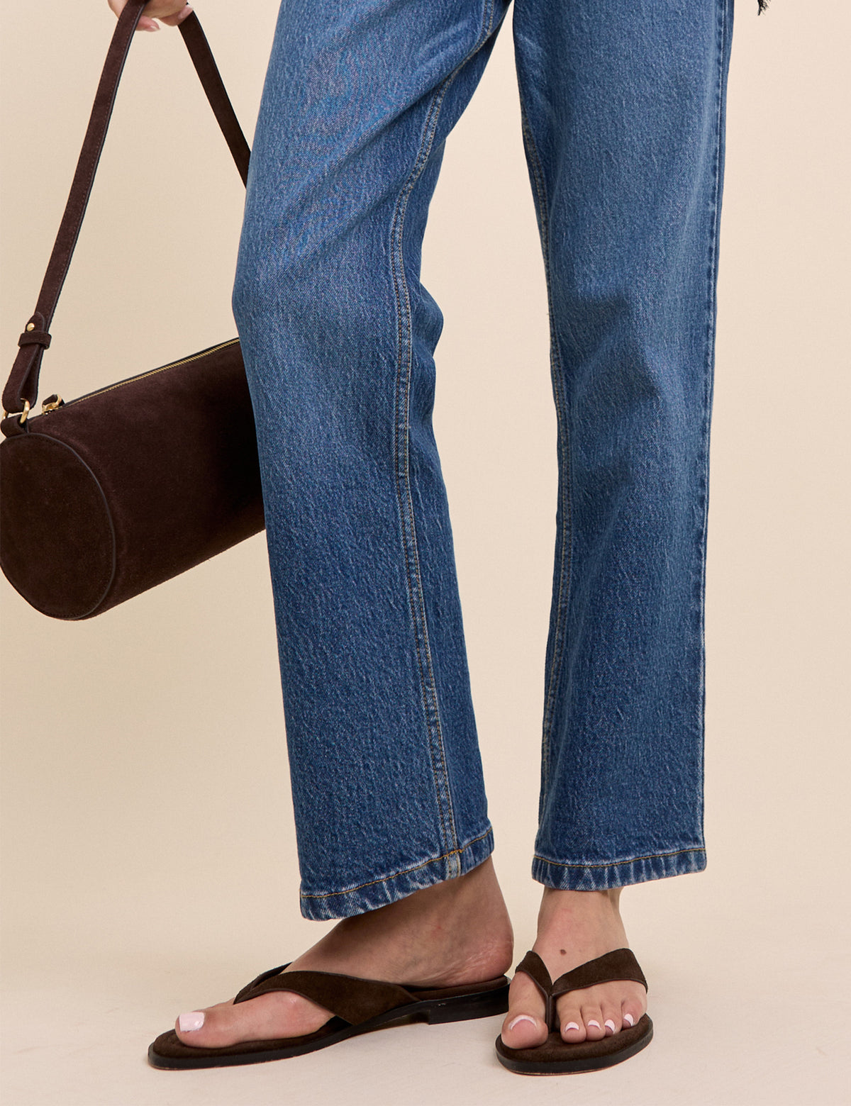 Brown Suede Flip Flops