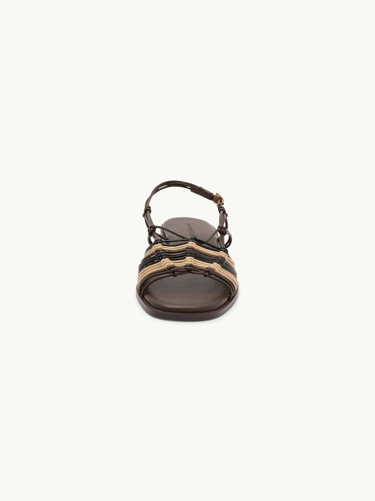 Brown and Gold Leather Strappy Sandals