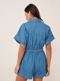 Blue Denim Button Down Playsuit