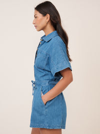Blue Denim Button Down Playsuit