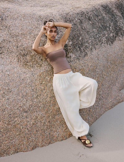 Brown Bandeau Top