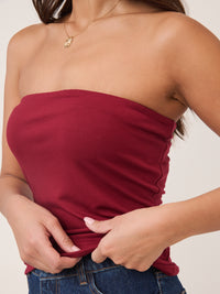 Burgundy Bandeau Top
