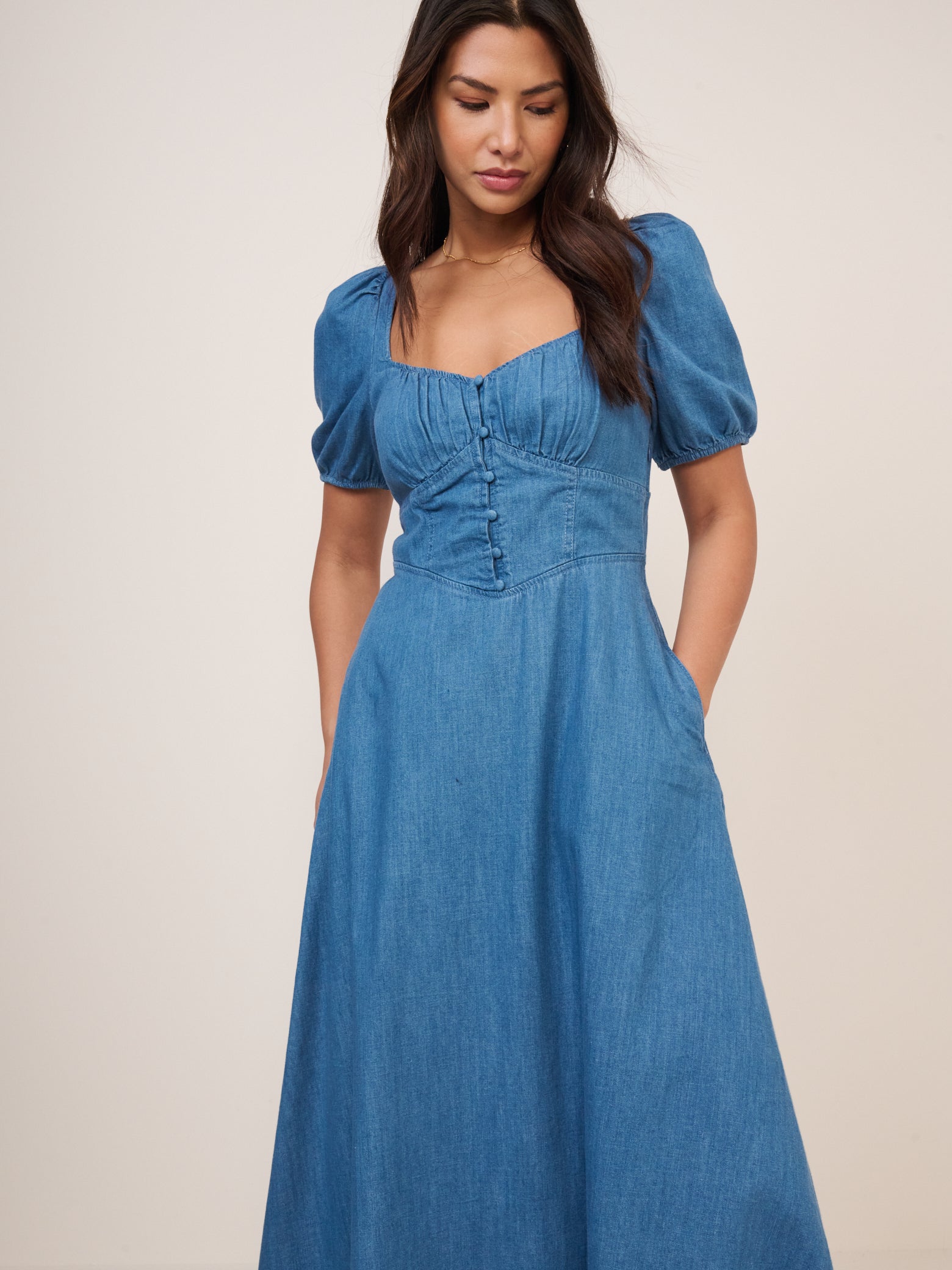 denim fitted midi dress Versace Embellished Denim Fitted Midi Dress, Female, Black, 38