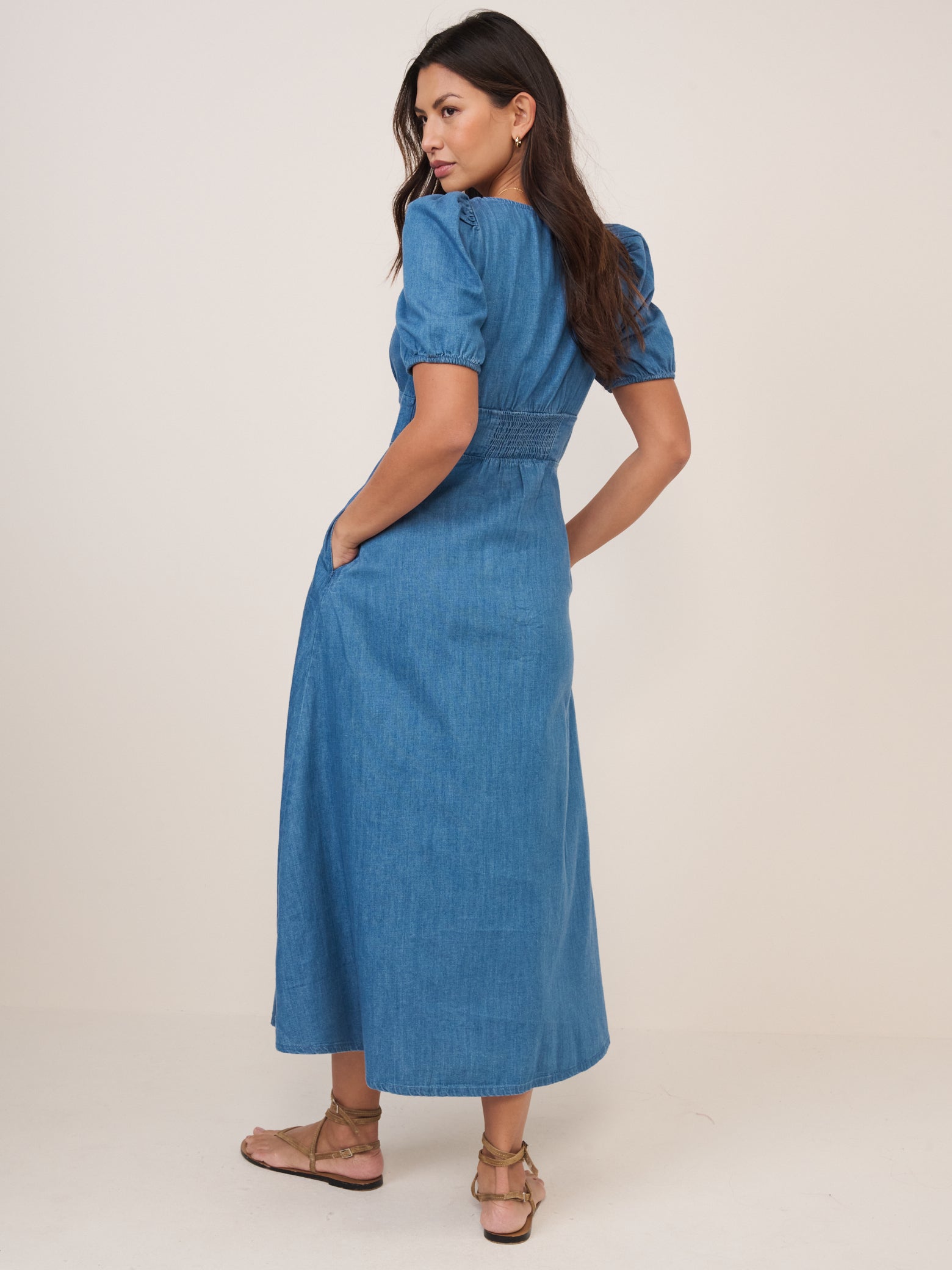 Blue Denim Tulla Midi Dress Blue Denim Tulla Midi Dress