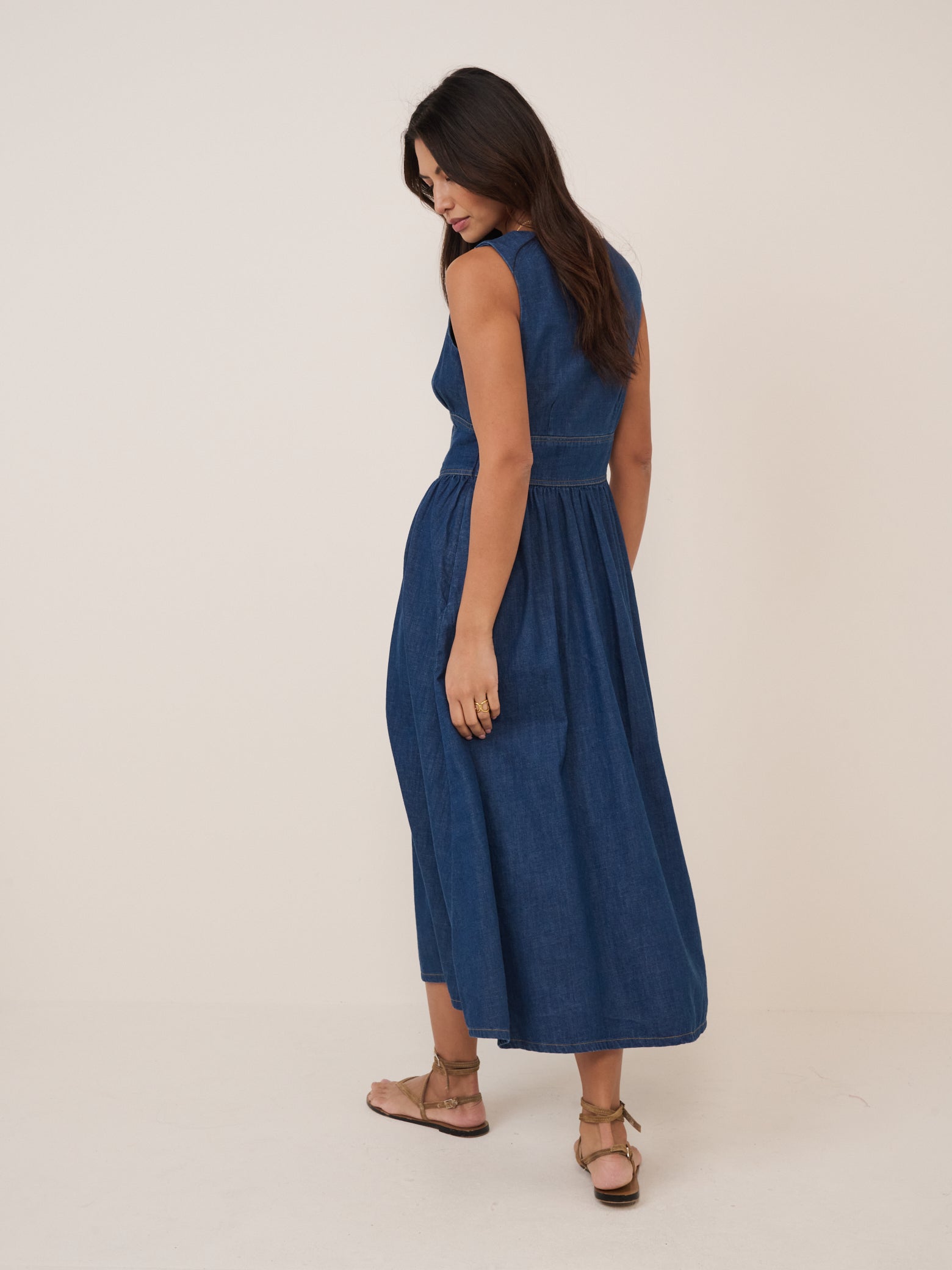 Mid-Wash Jackson Denim Midi Dress