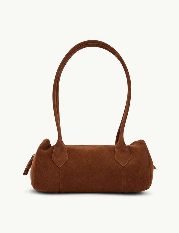 Tan Brown Suede Shoulder Bag
