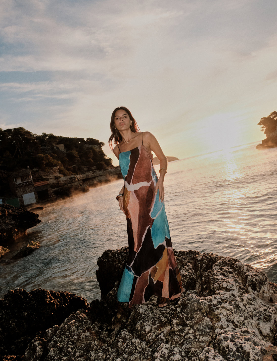 Brown Strappy Abstract Print Darcie Maxi Dress Brown Strappy Abstract Print Darcie Maxi Dress