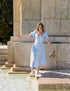 Light Blue Puff Sleeve Melody Midi Dress