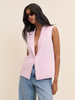 Baby Pink Sleeveless Boxy Blazer