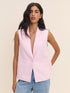 Baby Pink Sleeveless Boxy Blazer
