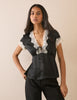 Black Lace Trim Maeve Top