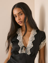 Black Lace Trim Maeve Top