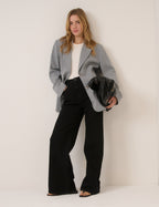 Grey Pinstripe Boyfriend Blazer