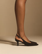 Brown Suede Sling Heel