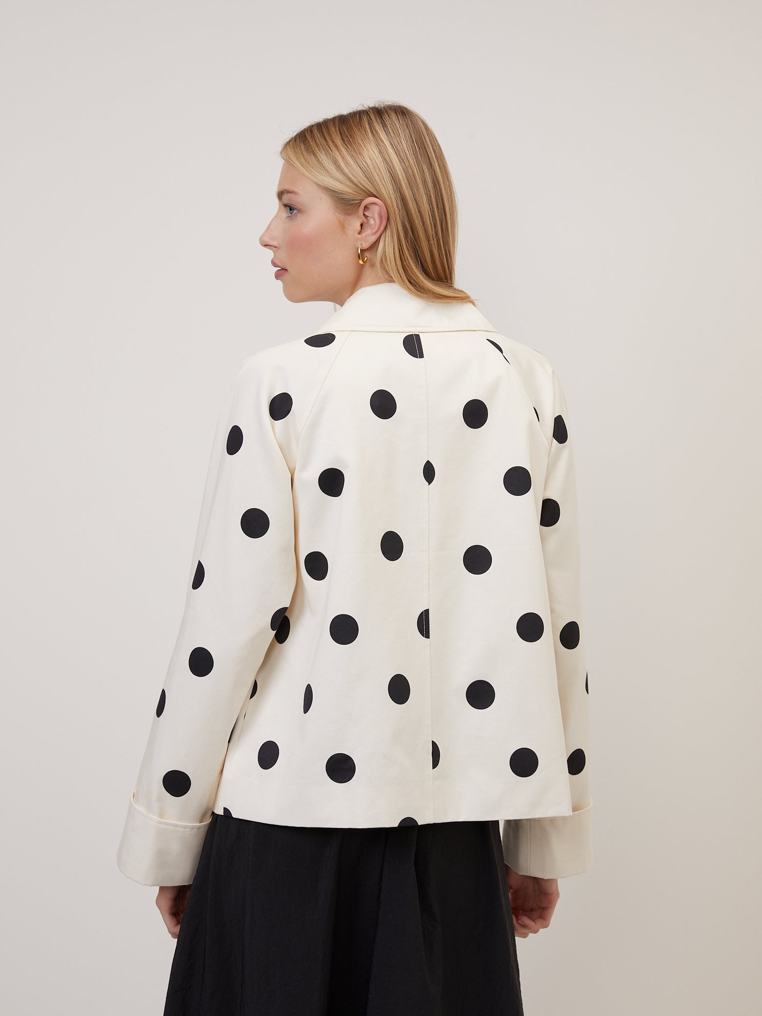 Cream Polka Dot Swing Jacket