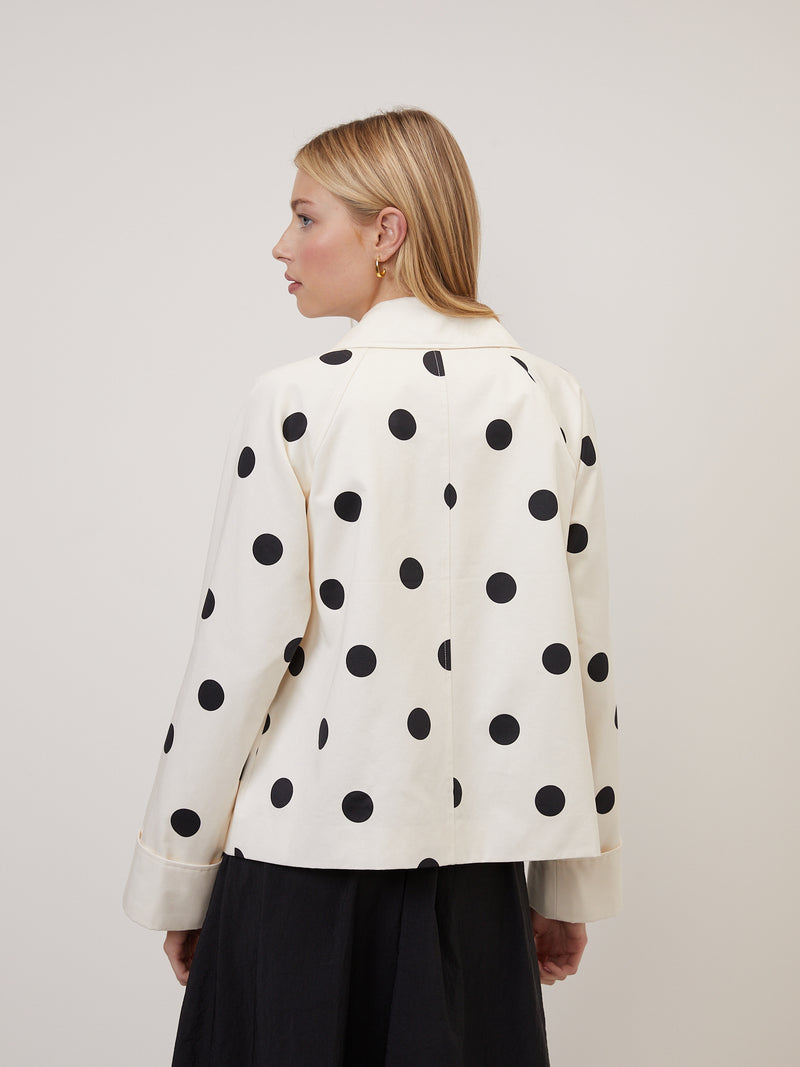 Cream Polka Dot  Oyanti Swing Jacket