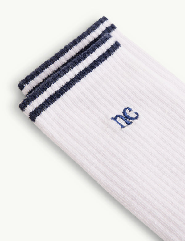Navy Trim NC Ribbed Sports Socks