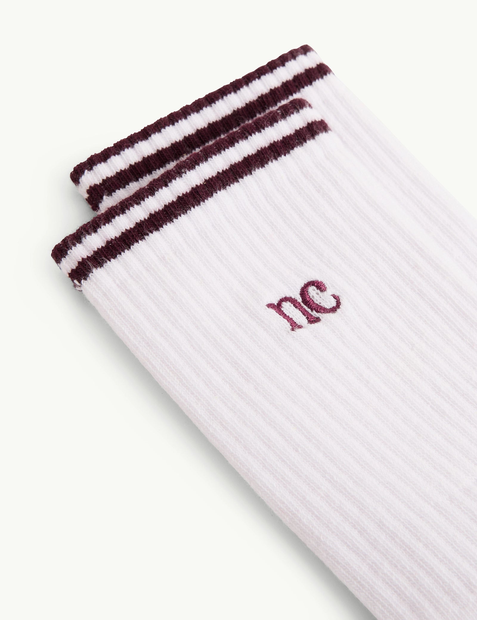 Burgundy Trim NC Ribbed Sports Socks