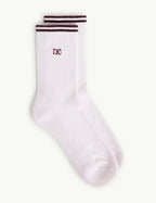 Burgundy Trim NC Ribbed Sports Socks